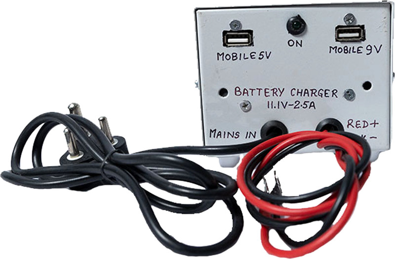 SOLAR UNIVERSE INDIA Battery Charger 11.1V Lithium Ion Batteries with 5V & 9V dual USB Mobile Charger Car Inverter