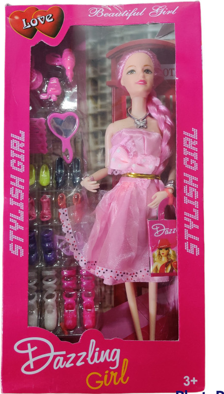 Eazytobuy Doll set for kids long hair and doll accessories kidmania(Multicolor)