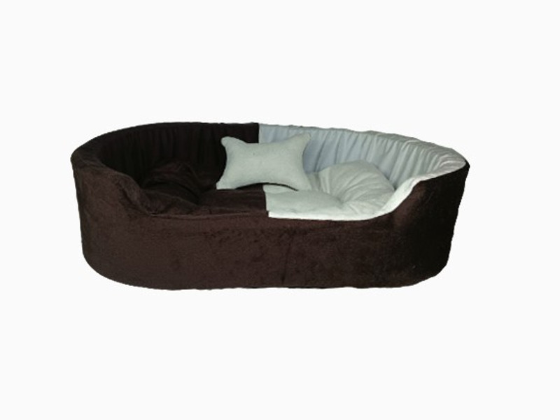 TRANDING STYLISH Luxury Pro Simple Sofa With Haddi For Dog & Cat XXXL Pet Bed(Brown, White)