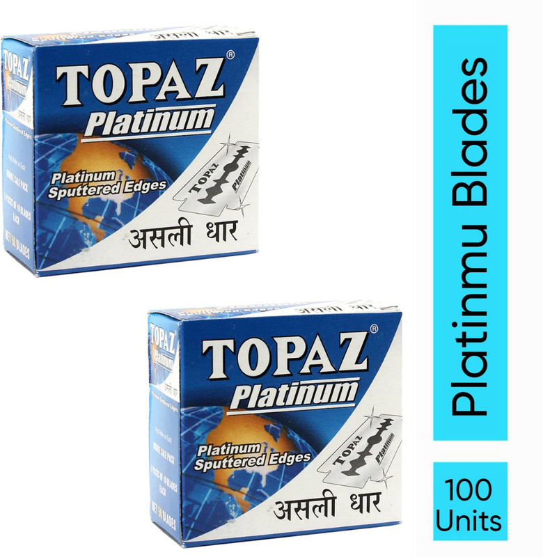 TOPAZ Platinum Coated Shaving Blades For Men(Pack of 10)