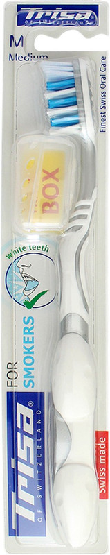 Trisa Toothbrush For Smokers With Hygiene Box Medium Toothbrush
