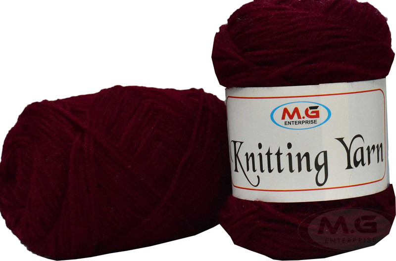 KNIT KING 100% Acrylic Wool Mehroon 150 gms - Art-AJAG