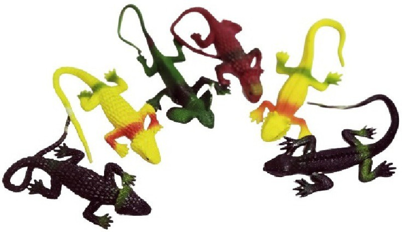 Muren Funny Prank Toys Realistic Rubber Reptiles Lizards Pack of 6 Pcs Multicolored Fake Gag Toy Gag Toy(Multicolor)
