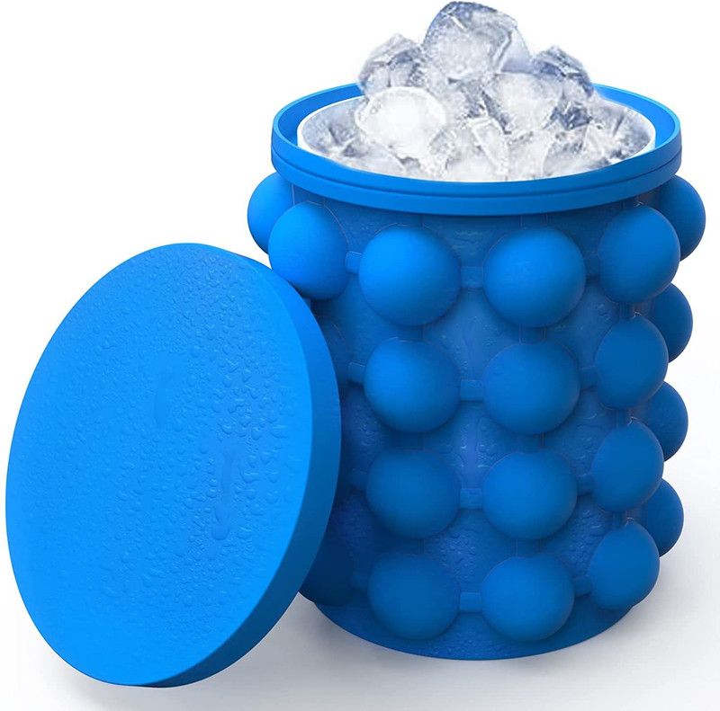 Kankodo 1 L Silicone ICE BUCKET MOLD Ice Bucket(Blue)