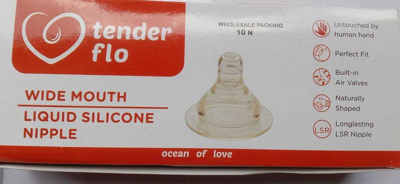 BONNE TENDER FLO WIDE MOUTH LIQUID SILICON New Born Flow Nipple(Pack of 10 Nipples)