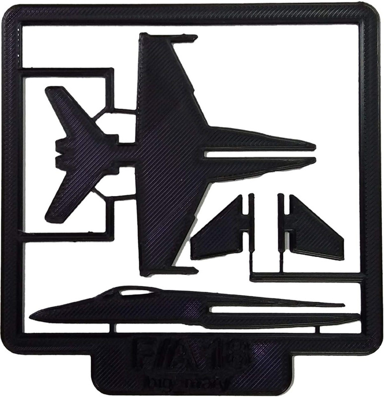 CERO 3D Printed F/A18 Fighter Aircraft kit Card for Kids (Black PLA Plastic)(Black)