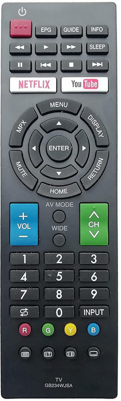 SHIELDGUARD Remote Control No. 445, Compatible for LED TV with Netflix & YouTube Function Sharp Remote Controller(Black)