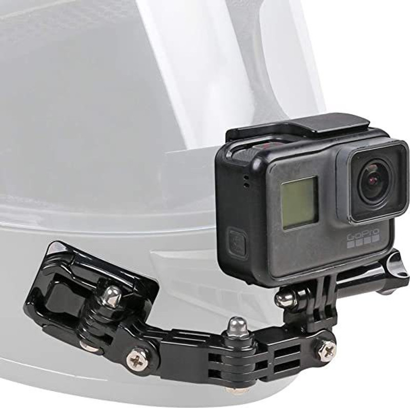 Adofys 4 way Helmet Chin Mount Kits for GoPro Hero 6 7 8 9 10 Black etc. Strap(Black)