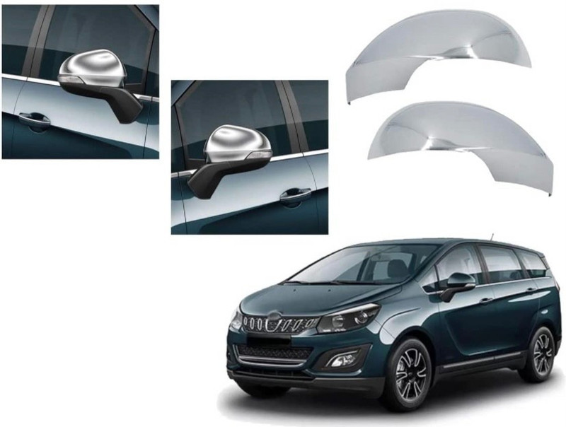 AMARIO Full Chrome Side Mirror Cover For Mahindra Marazzo Set Of 2 Plated, Plastic Car Mirror Cover(Mahindra Marazzo M2 8Str Diesel, Marazzo M6 8Str Diesel, Marazzo M4 Diesel)