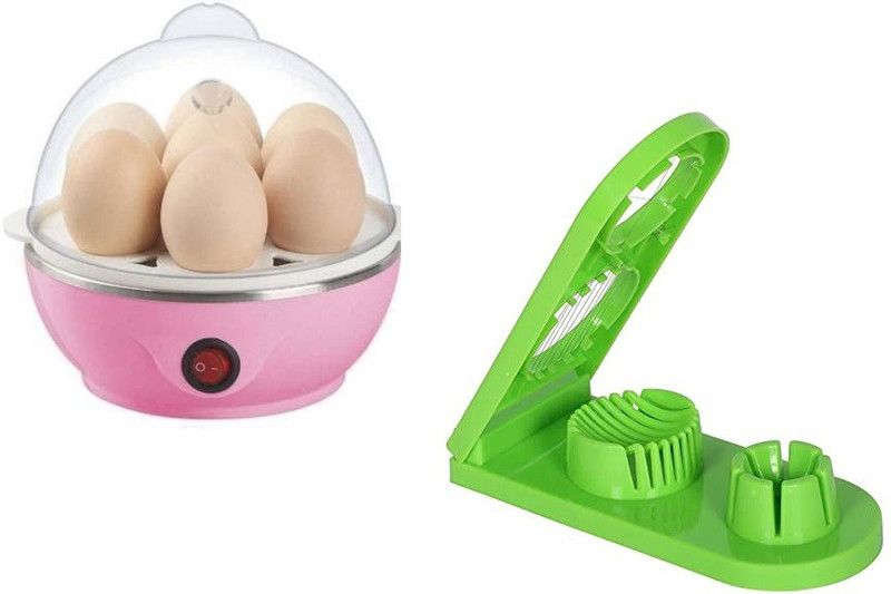 Harsh narrow fab 7 Egg Boiler Cooker Electric Cooker Egg Cooker + 2 in 1 Egg cutter + 1 Egg Tray Egg Cooker(Multicolor, 7 Eggs)