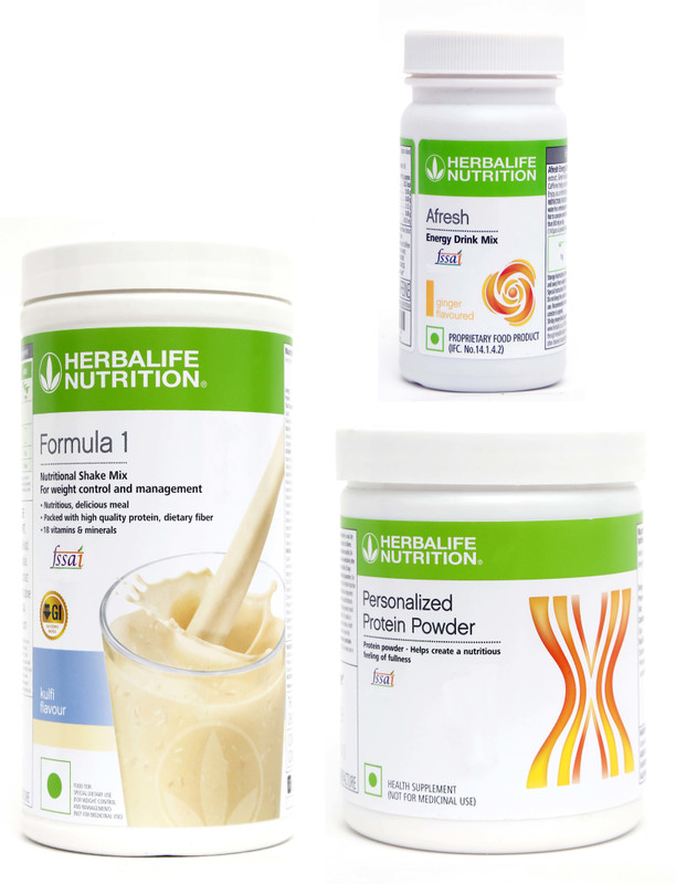 Herbalife Nutrition FORMULA 1KULFI 500 G PROTIEN 200 G AFRESH ENERGY DRINK GINGER 50 G Sports Drink(3x25 kg, KULFI Flavored)