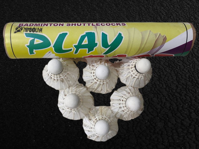 NIMBOLIYA Play Fast Practice Badminton Shuttle Cock In Feather Feather Shuttle - White(Medium Slow, 76, Pack of 10)