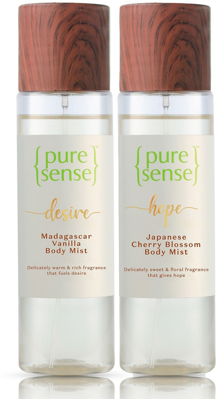 PureSense Hope Japanese Cherry Blossom + Desire Madagascar Vanilla Long Lasting Fragrance Body Mist  -  For Men & Women(300 ml, Pack of 2)