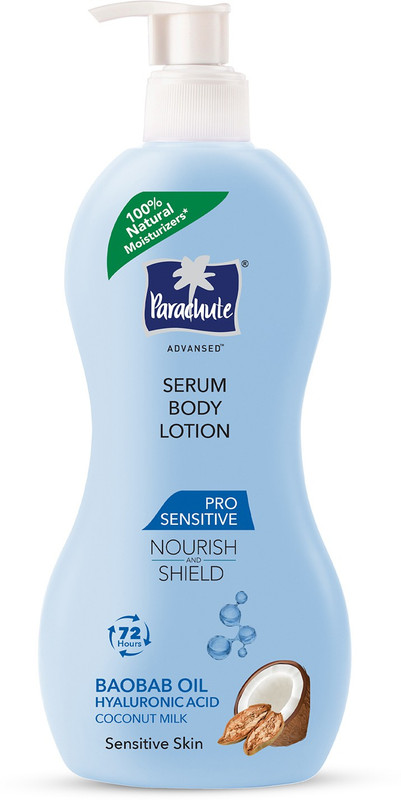 Parachute Advansed Body Lotion for Women, Pro Sensitive Serum, Coconut Milk, 100% Natural(400 ml)