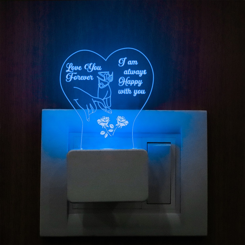 StarLaser Love You Forever Couple Night lamp 7 Color Changing Light Gift for Anniversary Night Lamp(11 cm, Multicolor)