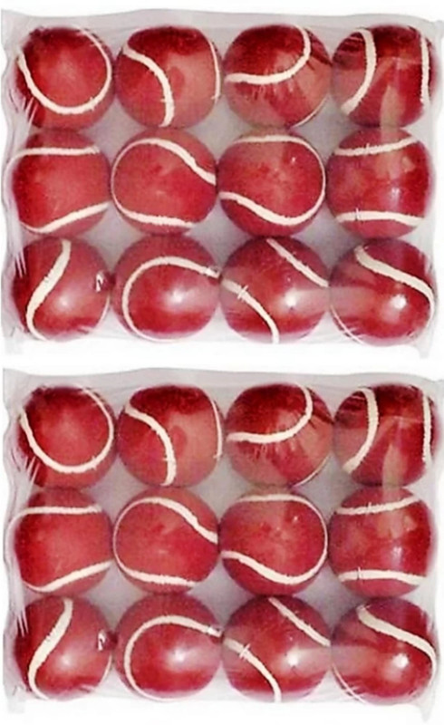 Dinetic RED STANDAR TENNIS BALL PACK OF 2 (24 balls) Cricket Tennis Ball(Standard, Pack of 2)