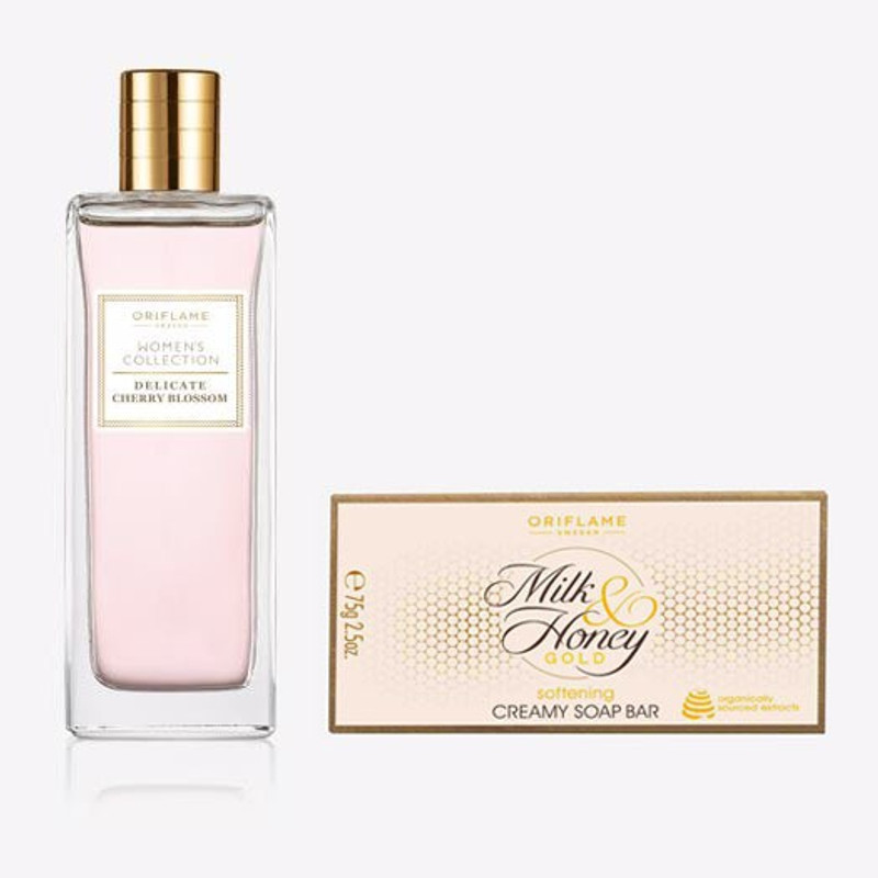 Oriflame Citrus Tonic Eau de Toilette 75 ml with MILK & HONEY GOLD Softening Creamy Soap Bar 100 g(2 Items in the set)