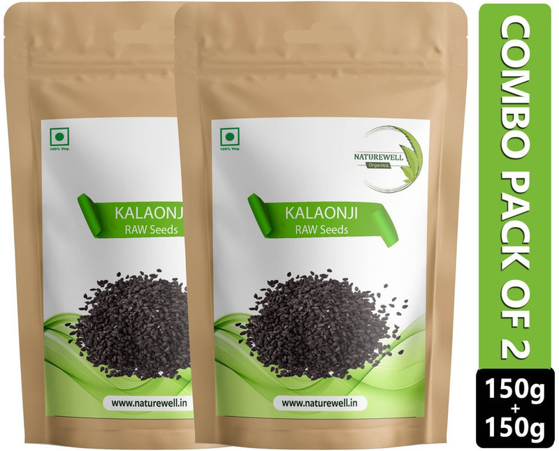 Naturewell Organics Twin Pack of Nigella Seeds / Kalonji (Black) Folic acid and Dietary Fibre Seed(300 g)