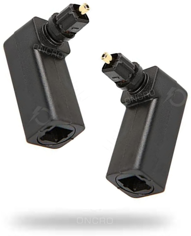 ONCRO  TV-out Cable 90 degree optical adapter right angle digitalfiber connector 360 toslink coupler(Black, For TV)