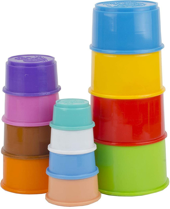 GREST Build Up Beakers Stacking Educational Building Blocks Toy for Kids - 12 Pcs(Multicolor)