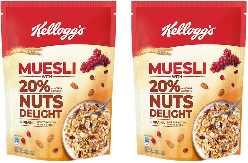 Kellogg’s Muesli with 20% Nuts Delight, Breakfast Cereals Pouch