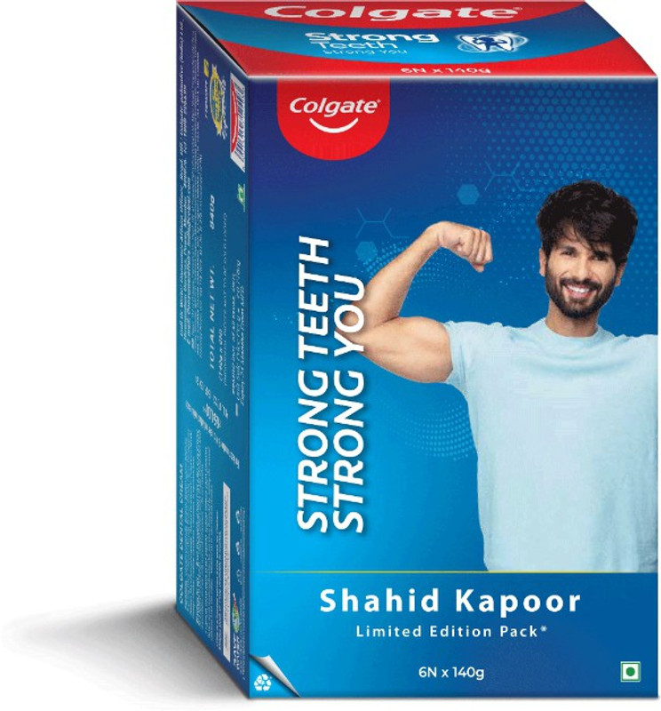 Colgate Strong Teeth Toothpaste Shahid Kapoor Limited Edition Pack Toothpaste(840, Pack of 6)