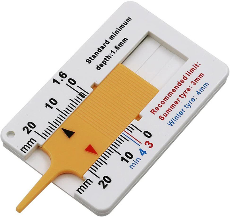 amiciTools Tyre Thread Measuring Gauge, 0~20mm Depth Gauge for Car Bike Wheel Vehicle Tool Kit