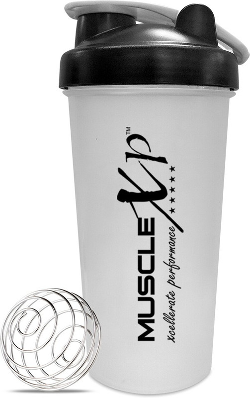 MuscleXP Gym, Perfect For Gym|BPA-Free, For BCAA, Protein Mixer & Whisk Ball 600 ml Plastic Shaker(Pack of 1, White)