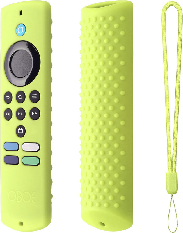 Oboe Front & Back Case for New Fire TV Stick Lite (2022) Model Alexa Voice Remote Full Wrap Remote Cover with Loop(Grey, Shock Proof, Silicon, Pack of: 1)