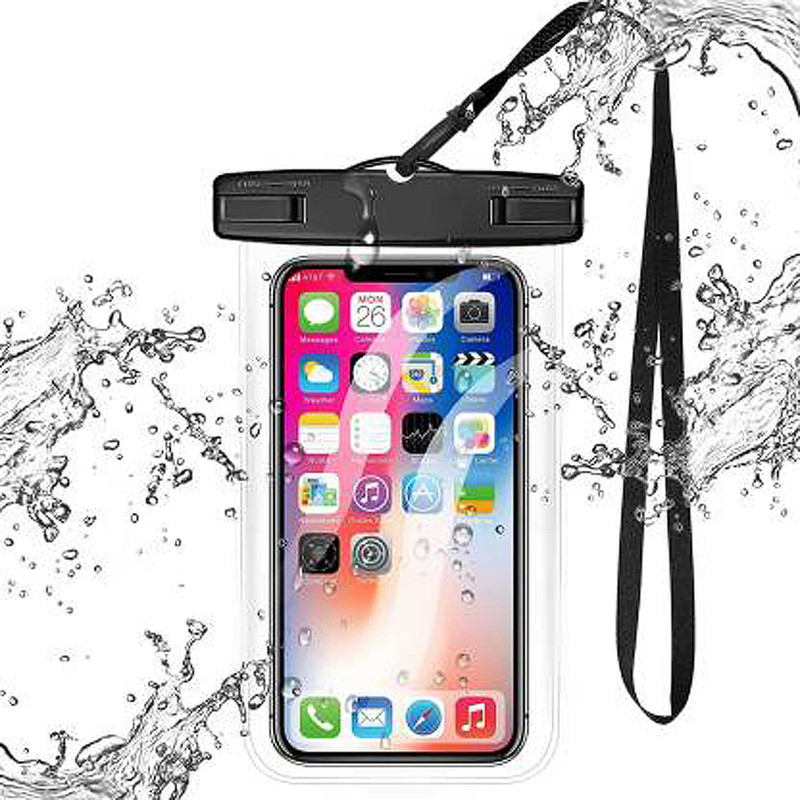MOOZMOB Pouch for Rain for Mobile Pouch with Strap, Size upto 6.5 Inches Smartphones(Black, Waterproof, Thermoplastic Polyurethane, Pack of: 1)