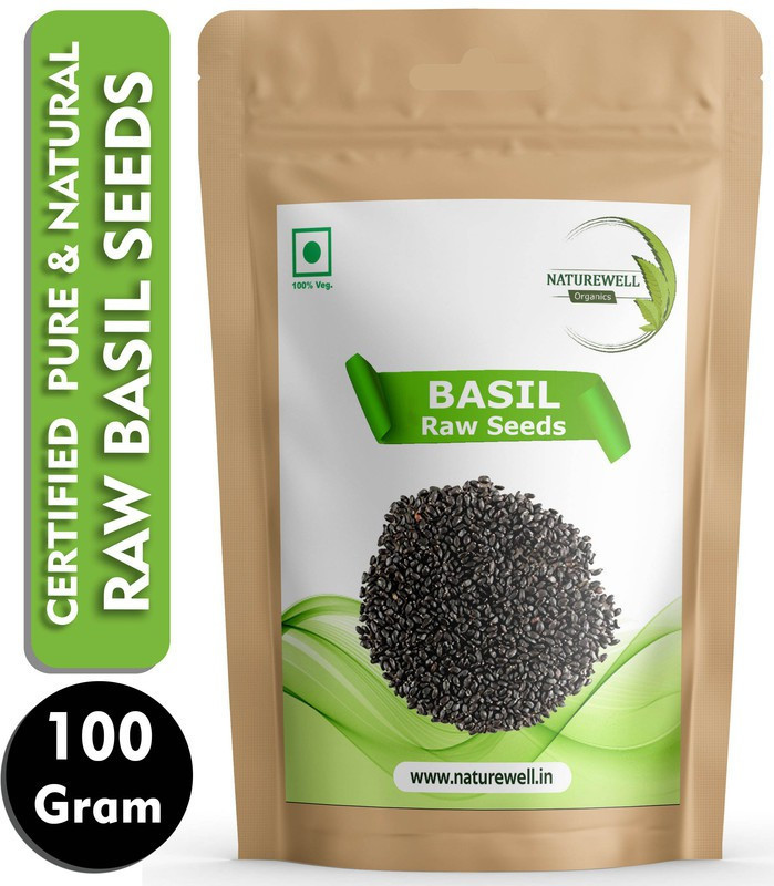 Naturewell Organics Basil Seeds Tukmariya, Sabja, Bapji Seed Helps in Weight Loss-100g Seed(100 g)