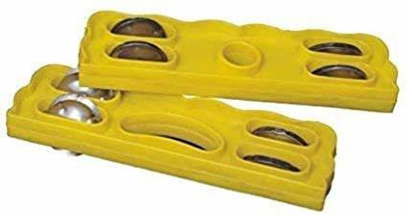KHALSA MUSICAL Plastic Khartal Cymbal Indian Musical Instrument (Yellow) Kartal Instrument