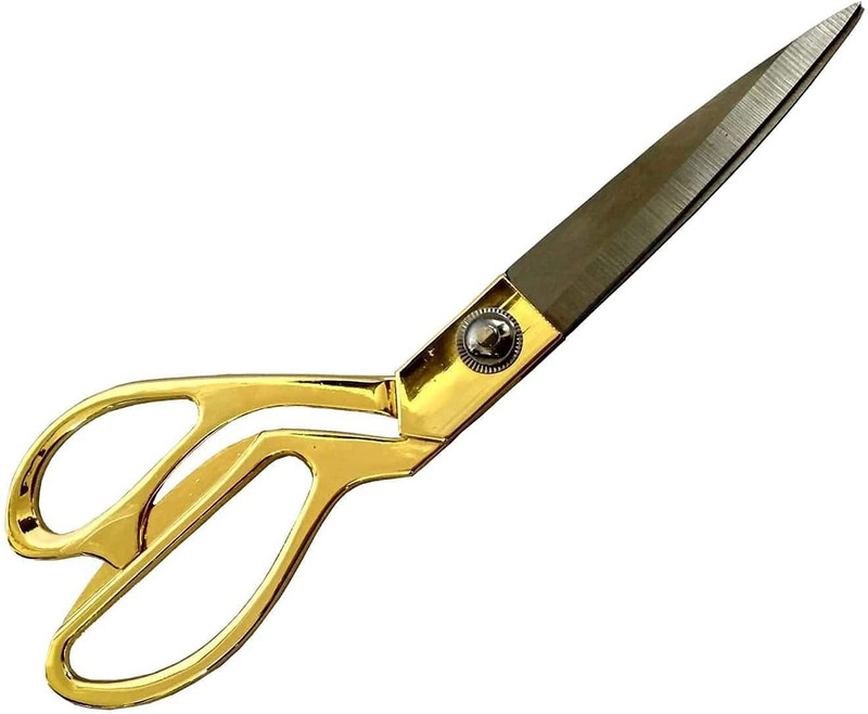 Otani store Steel Scissor with Brass Finish Handle for Cloth Cutting Single Scissor 8 inch Stainless Steel All-Purpose Scissor(Gold, Pack of 1)