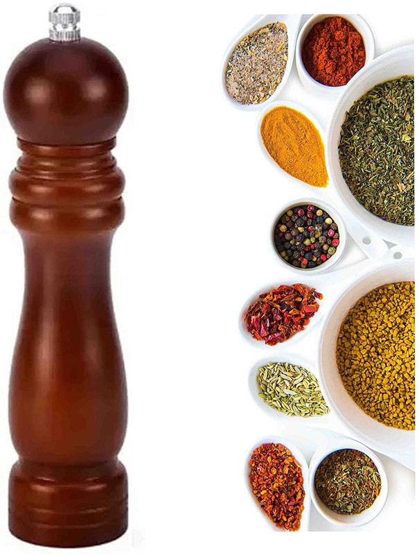 bhumi creation Salt papper mill | Grinder Wooden Squeeze Mill(Brown, Pack of 1)