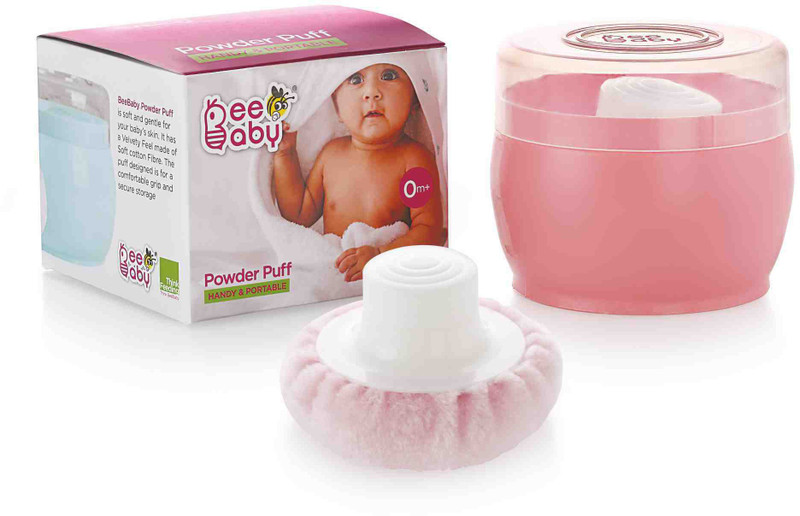 Beebaby Premium Powder Puff with Carry Case(Pink)