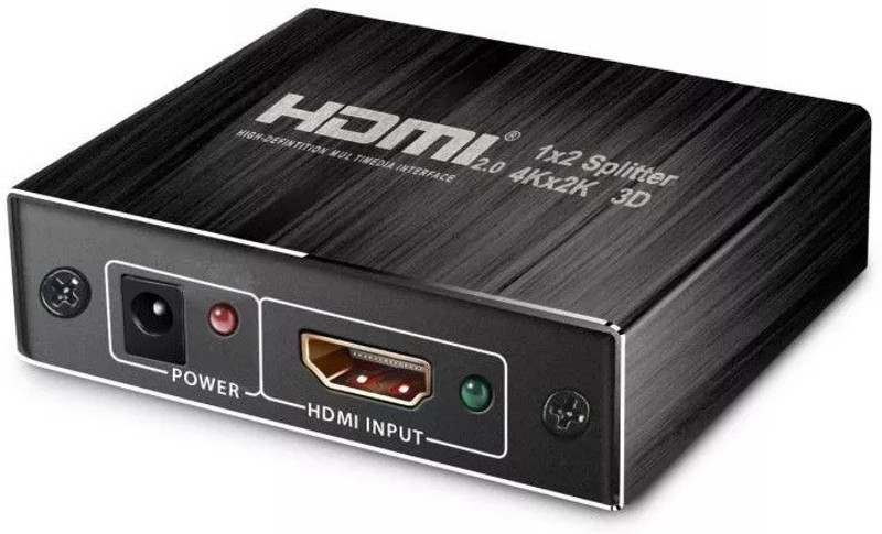 microware HDMI version 2.0b Splitter, 1 input 2 output HDMI Splitter Media Streaming Device(Black)