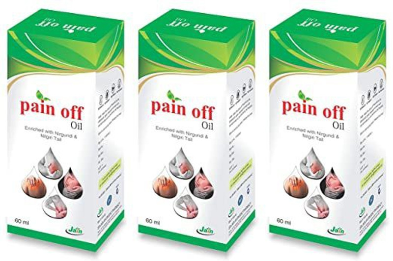 Jain Pain Off Oil (For Pain in Body, Back, Knee & Legs) - 60ml (Pack of 3)(Pack of 3, 60 ml)