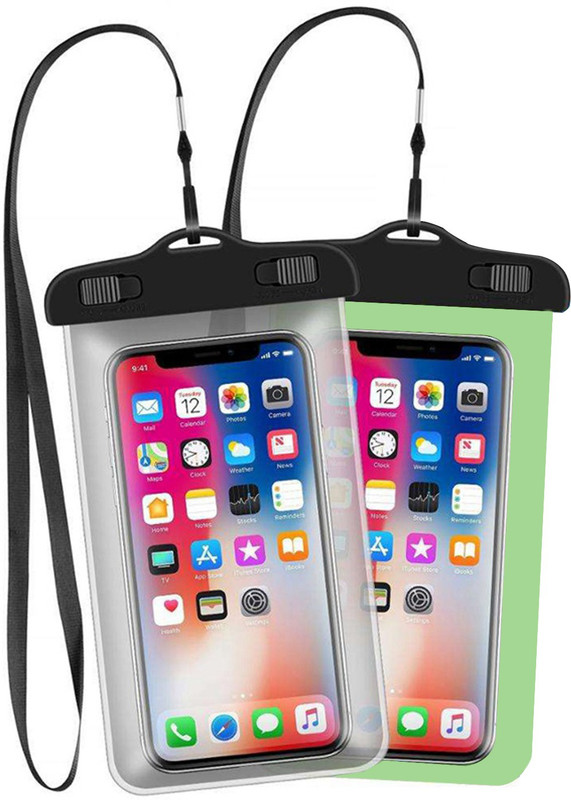 WRADER Pouch for Rain Cover for Mobile Touch Sensitive Waterproof Phone Cover(Multicolor, Waterproof, Thermoplastic Polyurethane, Pack of: 2)