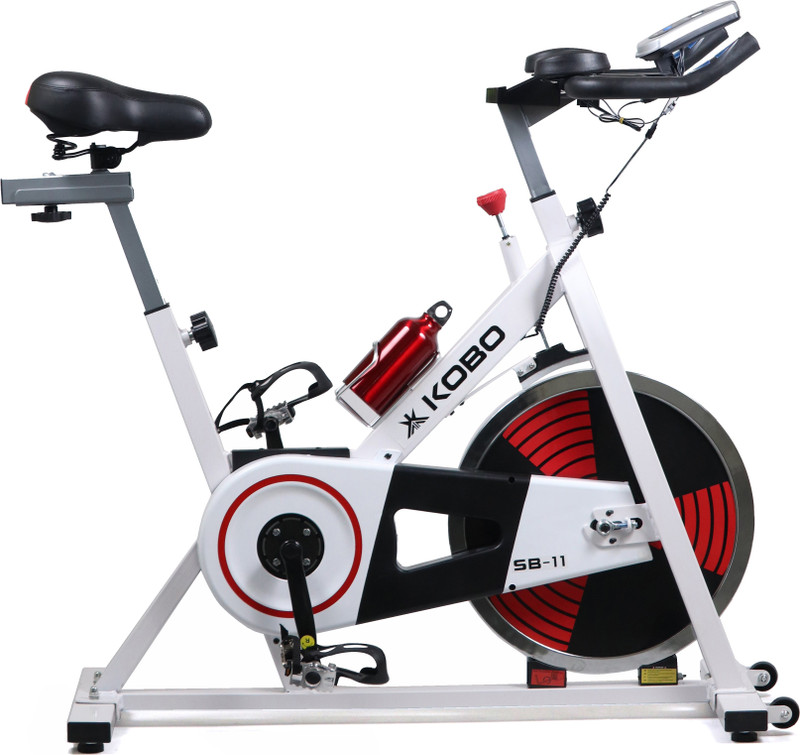 KOBO SB-11 Spin Bike Flywheel 15 Kg Cycle for Home Gym Workout For Men & Women Spinner Exercise Bike(White)