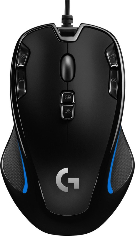 Logitech G300s /Ambidextrous design/Programmable Lighting/Frictionless Base,upto 2500 DPI Wired Ambidextrous Optical  Gaming Mouse(USB 2.0, Black)