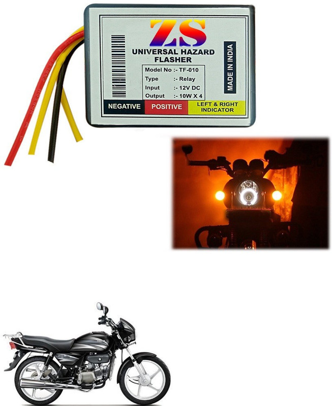 Znee Smart Front, Rear Flasher Indicator Light for Hero Splendor Plus(Multicolor)