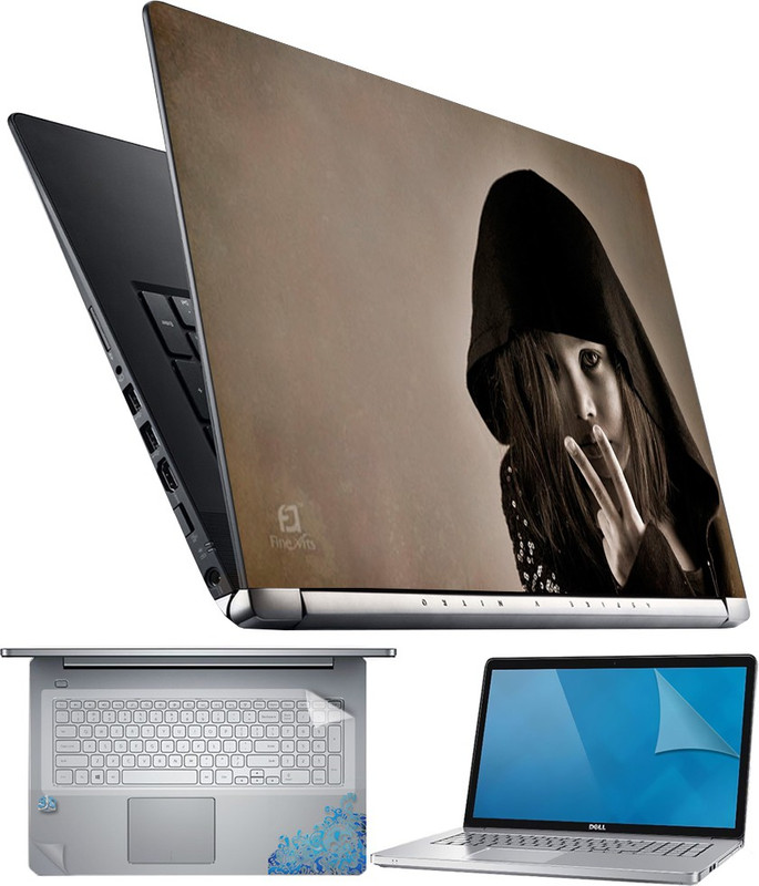 FineArts Cute Girl V 4 in 1 Laptop Skin Pack with Screen Guard, Key Protector and Palmrest Skin Combo Set(Multicolor) RS.299 (75.00% Off) - Flipkart