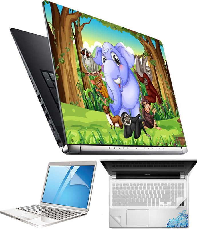 FineArts Jungle H113 4 in 1 Laptop Skin Pack with Screen Guard, Key Protector and Palmrest Skin Combo Set(Multicolor) RS.349 (70.00% Off) - Flipkart