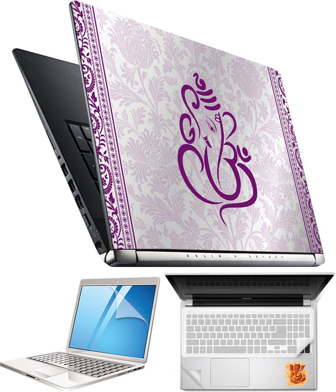 FineArts Lord Ganesh H050 4 in 1 Laptop Skin Pack with Screen Guard, Key Protector and Palmrest Skin Combo Set(Multicolor) RS.349 (70.00% Off) - Flipkart