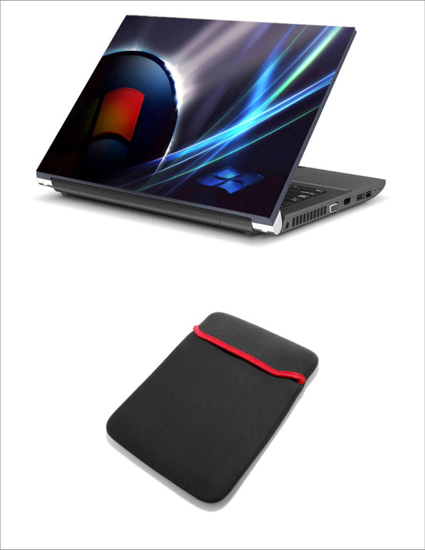 Geek VISTA HQ 2in1 LAPTOP SKIN WITH LAPTOP SLEEVE 15.6 INCH Combo Set(Multicolor)