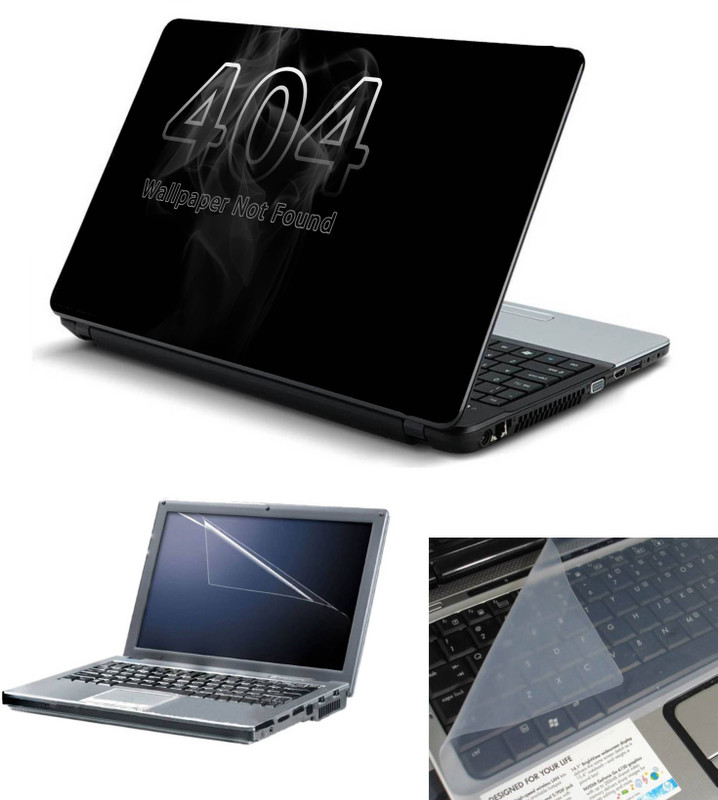 Geek 404 Not Found 3in1 Laptop Skins with Laptop Screen Guard and Key Protector HQ 15.6 Inch Combo Set(Multicolor)