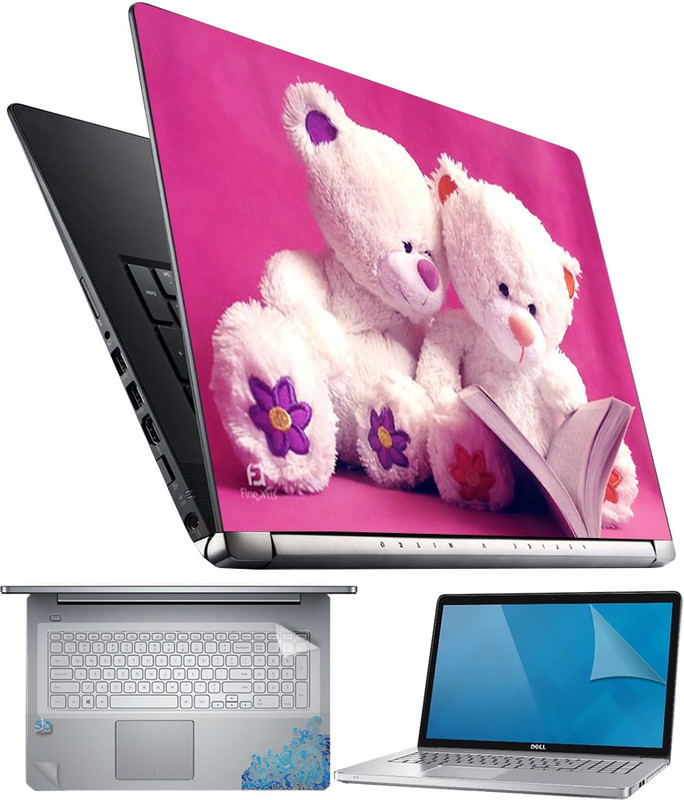 FineArts Reading Teddy 4 in 1 Laptop Skin Pack with Screen Guard, Key Protector and Palmrest Skin Combo Set(Multicolor) RS.299 (75.00% Off) - Flipkart