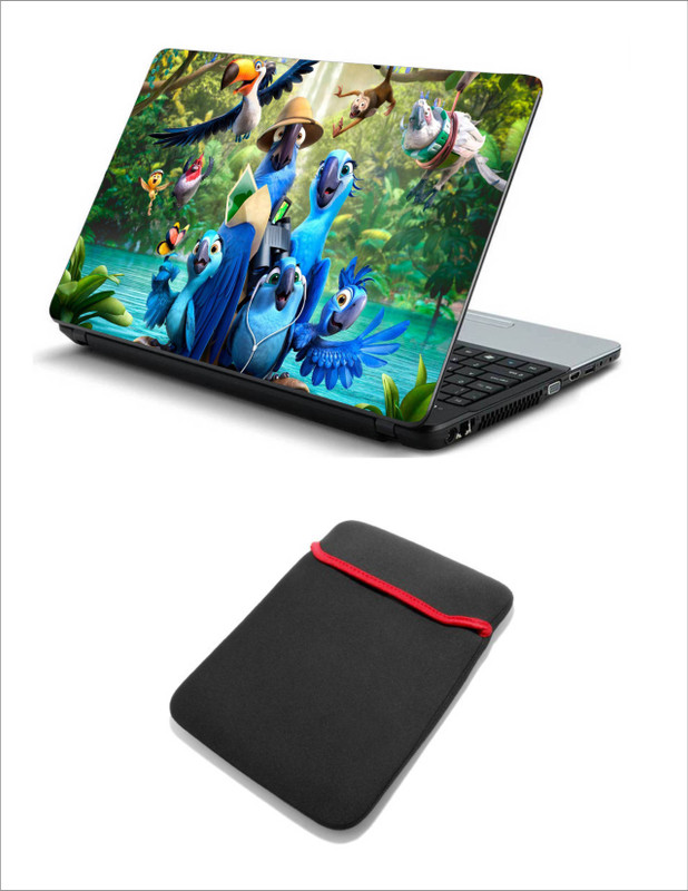 Geek We Together 2in1 LAPTOP SKIN WITH LAPTOP SLEEVE 15.6 INCH Combo Set(Multicolor)