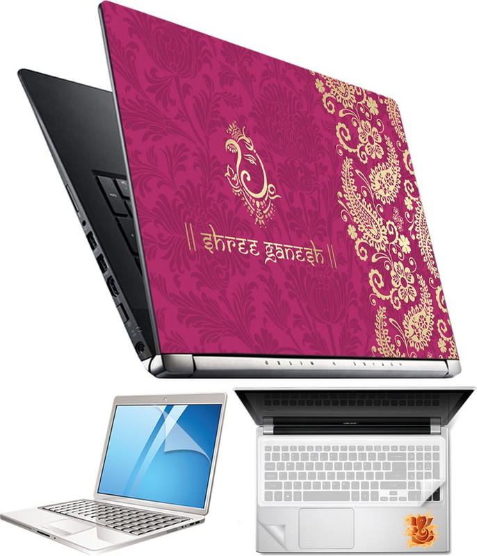 FineArts Lord Ganesh H036 4 in 1 Laptop Skin Pack with Screen Guard, Key Protector and Palmrest Skin Combo Set(Multicolor) RS.349 (70.00% Off) - Flipkart