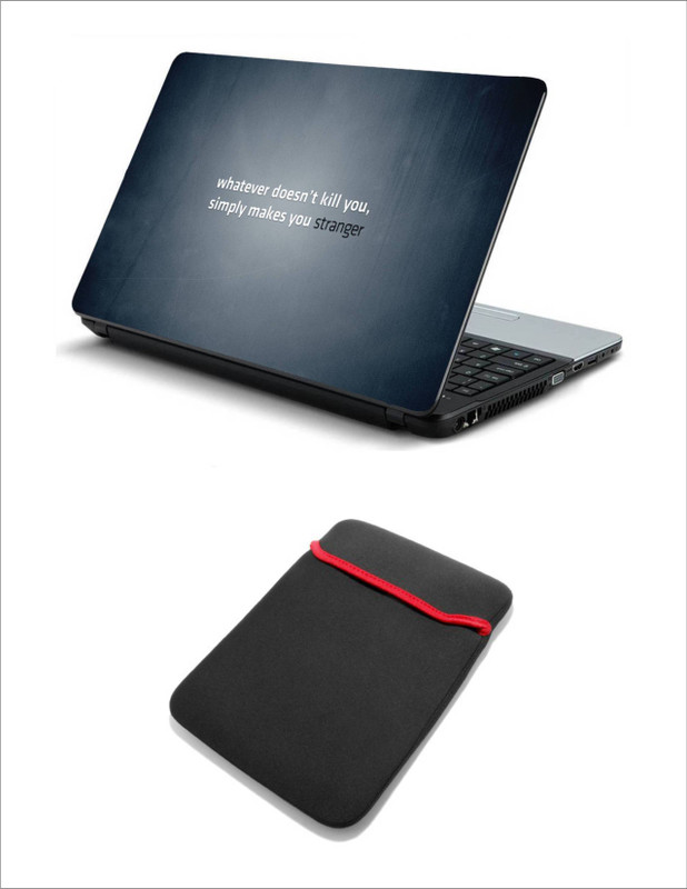 Geek Whatever .... 2in1 LAPTOP SKIN WITH LAPTOP SLEEVE 15.6 INCH Combo Set(Multicolor)